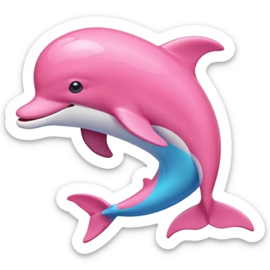 pink dolphin sticker