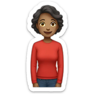 My mom is dressed in red sticker