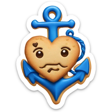 cookie heart with anchor sticker