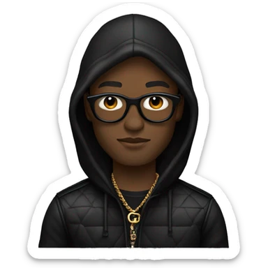 Guy wearing all black designer gucci sticker