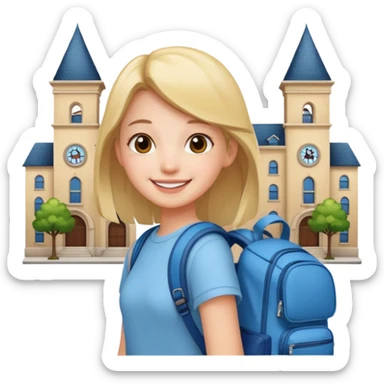 City Backpack Student girl sticker