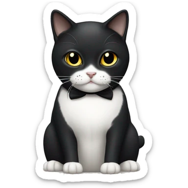 tuxedo cat with black face and small white spot above mouth sticker