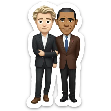 Harry styles and Obama in love sticker