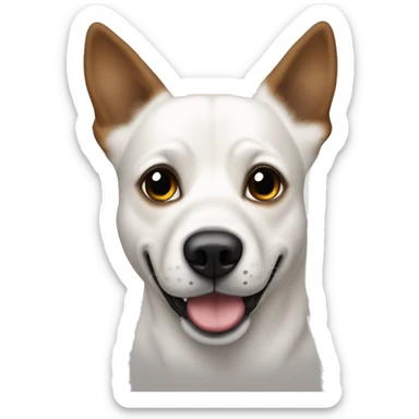 Perro blanco con manchas negras y la cara negra y ojos avellana  sticker