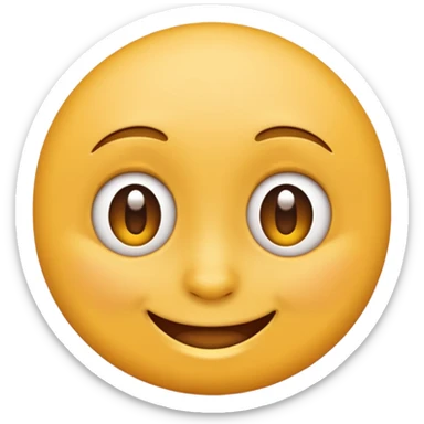 Emoji, yellow round smirking face sticker