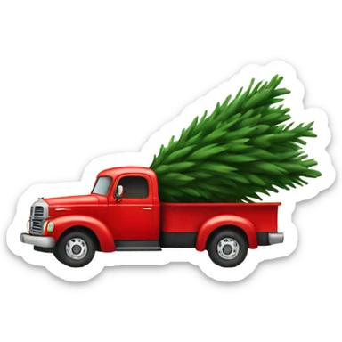 Christmas tree hauling a red truck sticker
