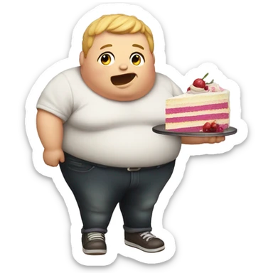 Fat kid loves cake sticker