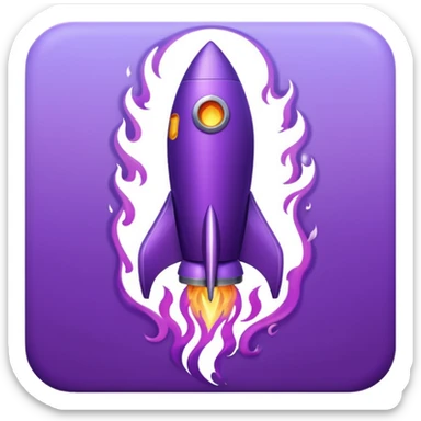 purple rocket purple flame sticker