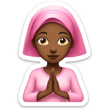 Black girl wearing pink doing meditation sticker