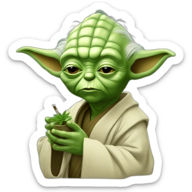 Yoda smoking weed sticker