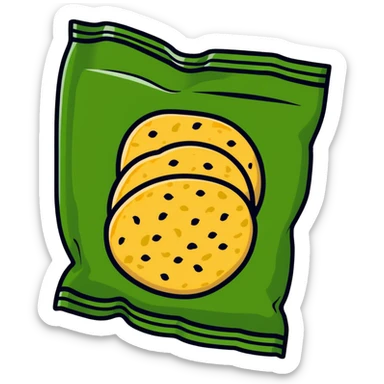 Detailed Japanese senbei rice cracker partially wrapped with crisp nori seaweed sticker