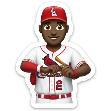 guy wearing a St. Louis cardinals jersey sticker