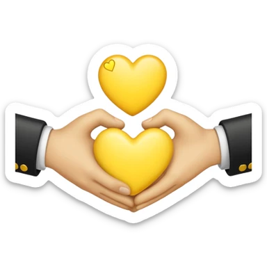 hand shake + yellow small Heart sticker