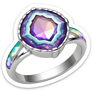 crystal geode ring sticker