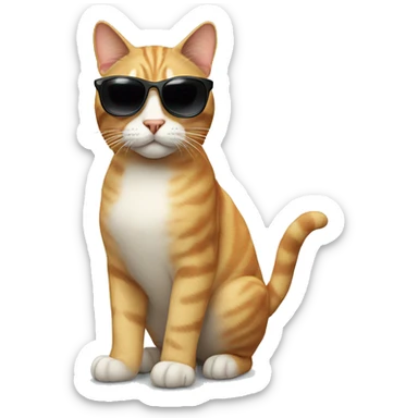 Cat with sunglasses sticker
