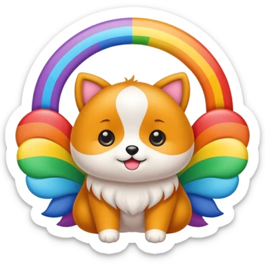 Faça um Lulu da Pomerânia colorido com as cores do arco-íris e o rosto dele também não só o rosto sticker