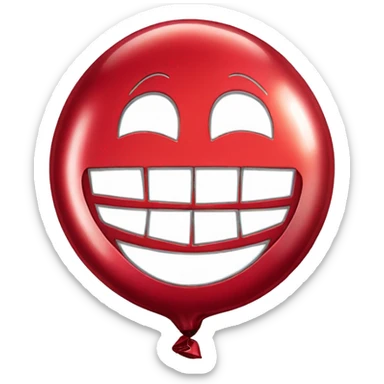 Red foil birthday balloon shaped like smiley face sticker