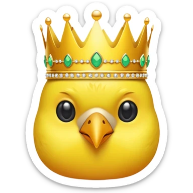 bird with crown and big earrings single vibrant colour  sticker