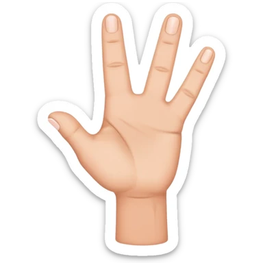 Hand making an L sticker