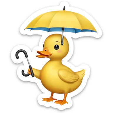 duck with umbrella sticker