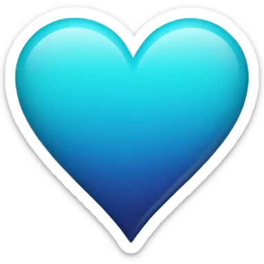 Ombré heart with a blue and turquoise color  sticker