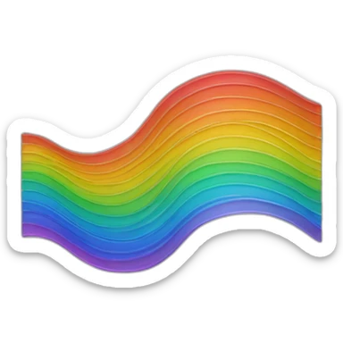 wavy sign on graph periodic rainbow sticker