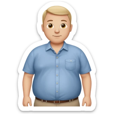 a man with thin arm and leg but the belly is big sticker