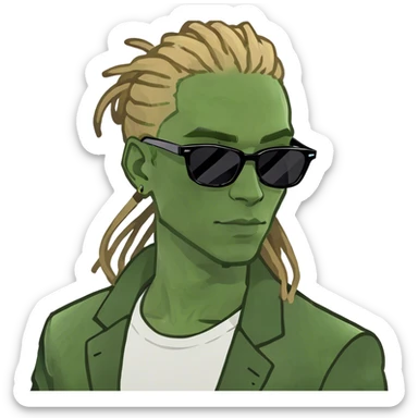 Brown skin guy with blonde dreads  sticker