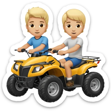 Can you make 2 blonde boys kids riding four wheelers sticker