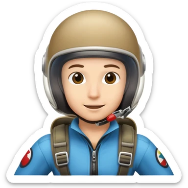 Make this person sky dive with a plane behind him  sticker