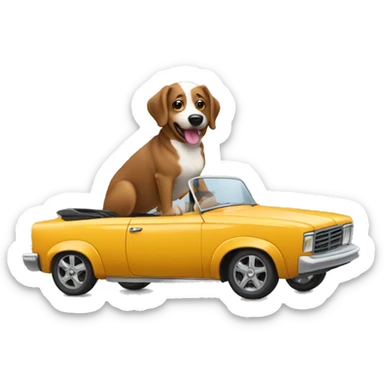 Brenise mountain dog driving a convertible  sticker
