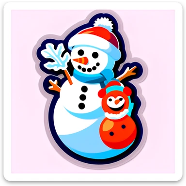 Penny with snowman sticker