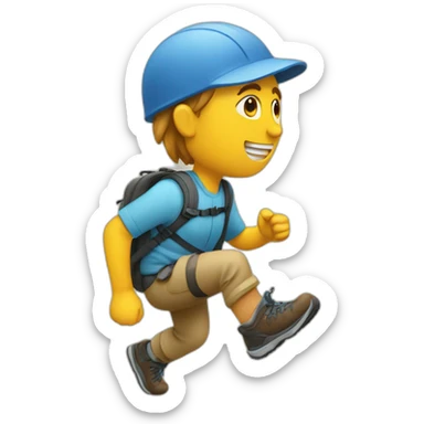hiking-downhill sticker