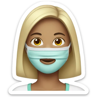 Face mask girl sticker