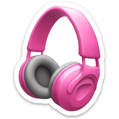 Pink headphones  sticker