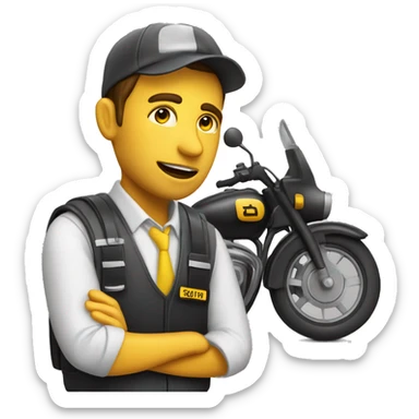 online taxi motorbike driver who is in idle time waiting for a customer sticker