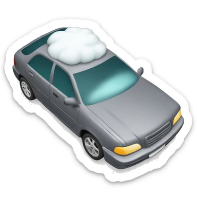 car being washed, covered in foam sticker