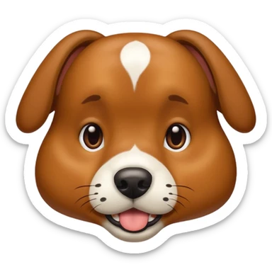 Brown dog with white spots on neck  sticker