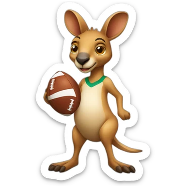 Kangaroo holding a football sticker