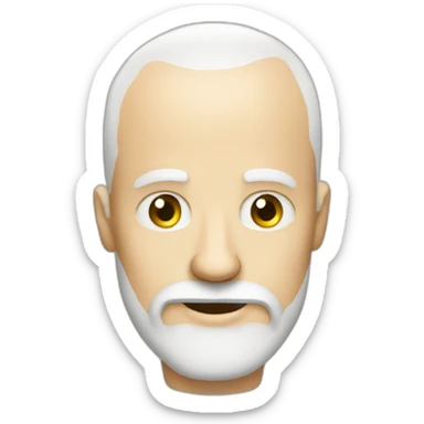 crazy eyed white busy bearded bald man sticker