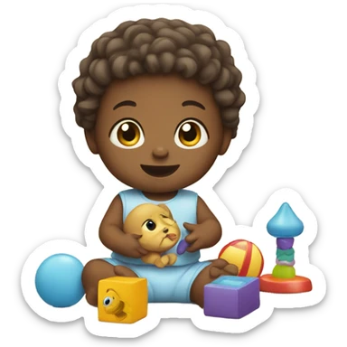 Baby playing with toys  sticker