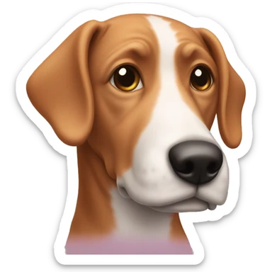 pink nose dog sticker