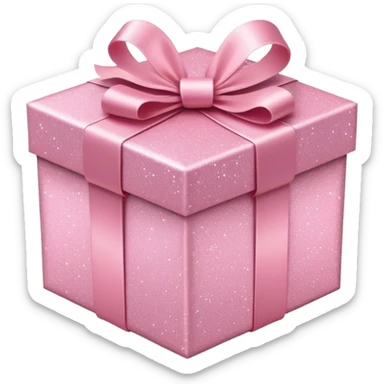 light pink gift box covered in sparkles sticker