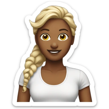 animatrice de zumba à la peau blanche sticker