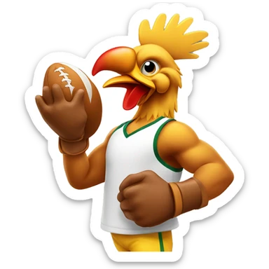 Athlete chicken sticker