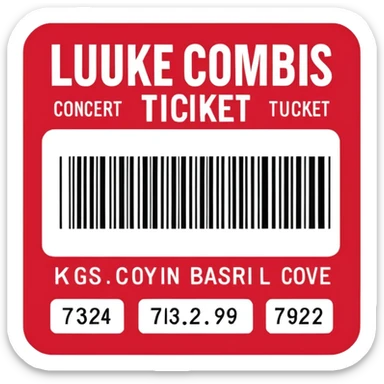 luke combs concert ticket sticker