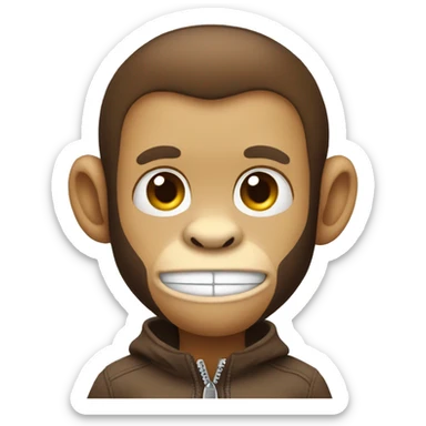 A monkey with a zipper sticker