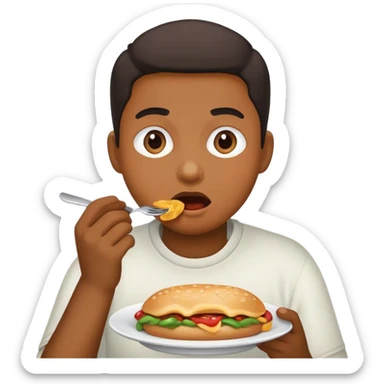 Someone eating  sticker