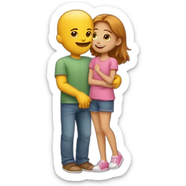 Garçon qui embrace une fille sticker