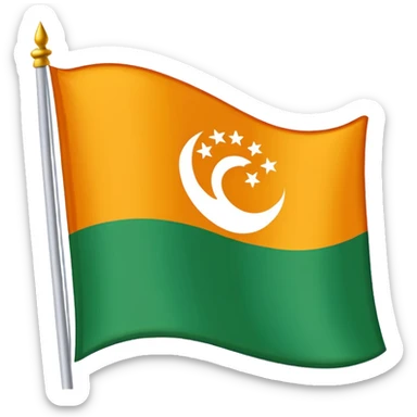 A flag with chandra bindu sticker